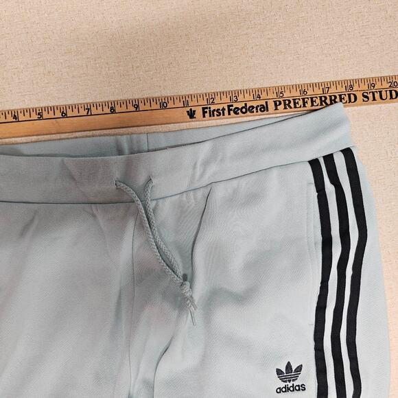 Adidas High Waisted Track Jogger Pants Tapered Striped Primegreen Womens Size XL - Picture 7 of 9